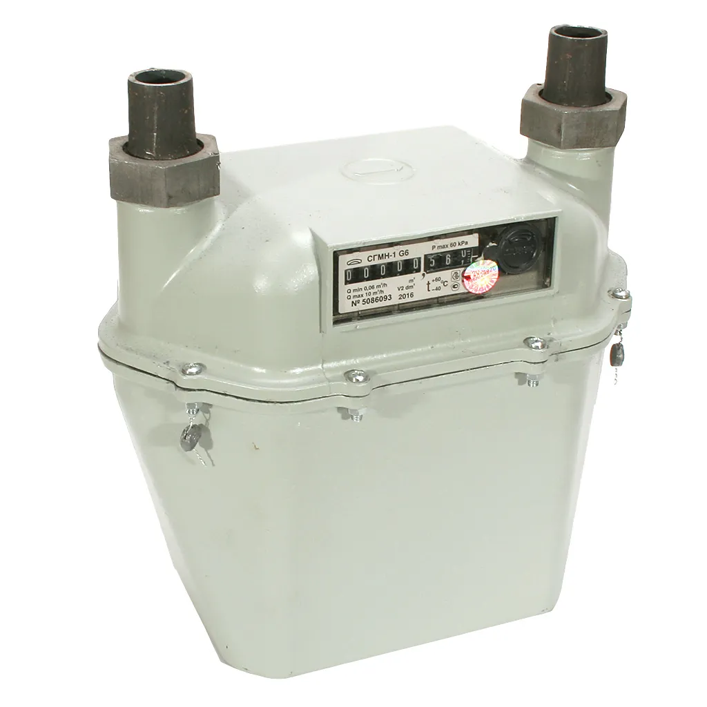 Счетчик газа БелОМО СГМН-1 G-6, левый, узкий, Ф32