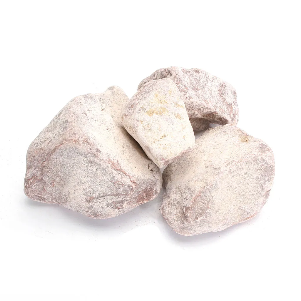 Камни для бани и сауны Малиновый Кварцит, обвалованный, 20кг