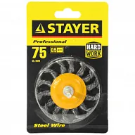 Щетка-крацовка дисковая Stayer Profi, для дрели, d 75мм, 0.5мм цены в Воронеже