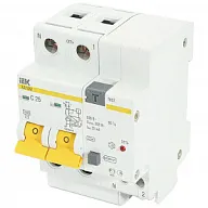 Дифференциальный автоматический выключатель АД12М IEK, 2 полюсный, 25А С 30мА цены в Воронеже