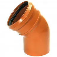 Отвод канализационный наружный d 110мм, угол 45° цены в Воронеже