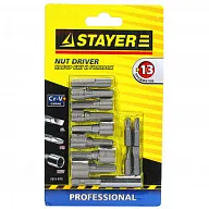 Набор бит с торцевыми головками и адаптером Stayer, набор 13 предметов цены в Воронеже