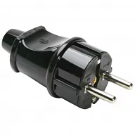 Вилка электрическая прямая Makel, 16А с заземлением, черная цены в Воронеже