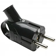 Вилка электрическая угловая UNIVersal, 16А, с ушком, с заземлением, черная цены в Воронеже