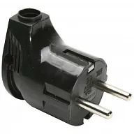 Вилка электрическая угловая UNIVersal, 16А, с заземлением, черная цены в Воронеже