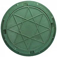 Люк канализационный легкий, d 460мм, h 60мм, 1.5т, полимерный, зеленый цены в Воронеже