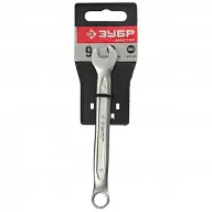 Ключ гаечный Зубр Мастер, комбинированный, Cr-V сталь, хромированный, 9мм цены в Воронеже