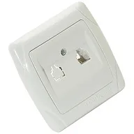 Розетка телефонная Universal Маргарита, 1 разъем, белая цены в Воронеже