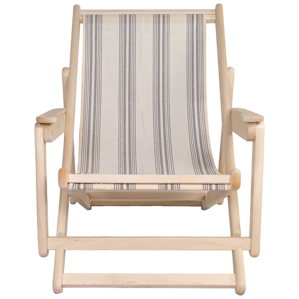 Шезлонг гибкий с подлокотниками на ткани, 600мм х 750мм х 1600мм, липа