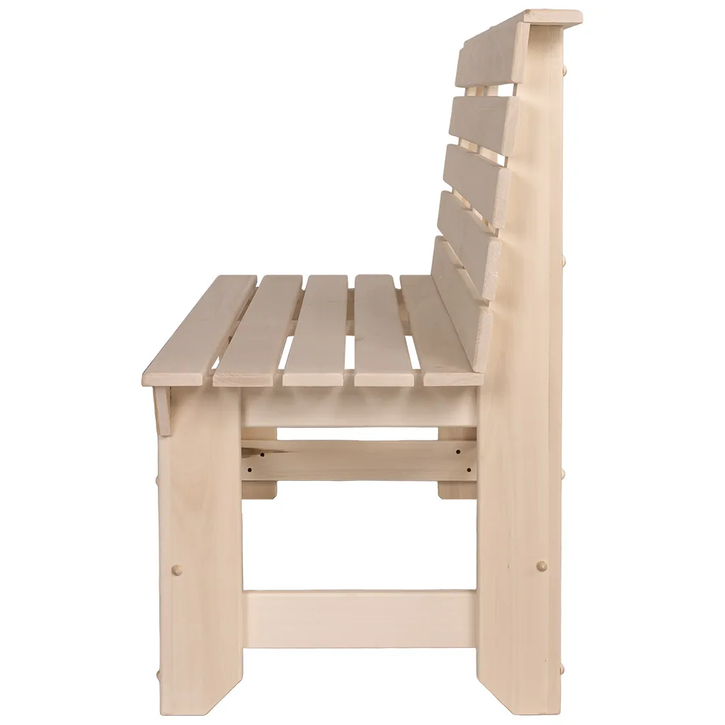 Скамья без подлокотников, липа, 1200мм х 870мм х 550мм