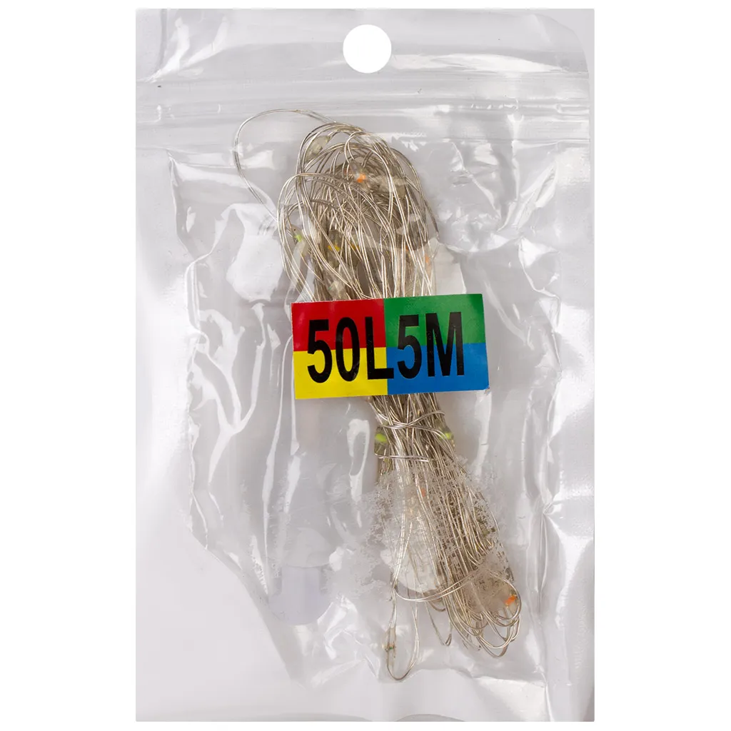 Электрогирлянда на батарейках Роса, 5м, цветной свет