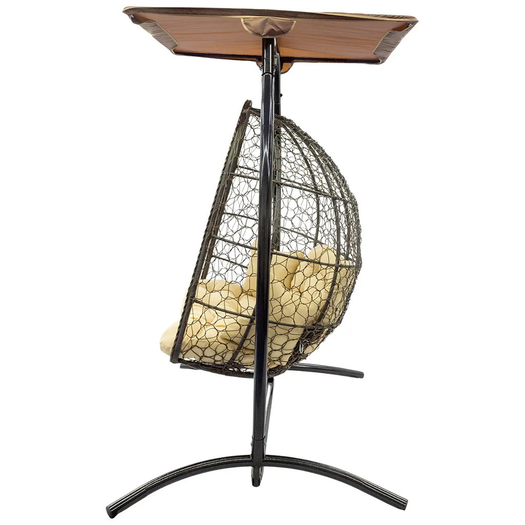 Кресло подвесное Беатрис 7036, двойное, коричневое