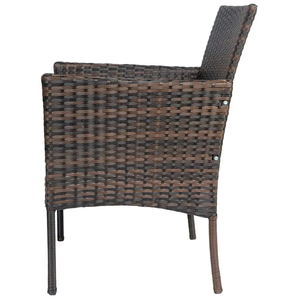 Набор мебели Доминика SFS003, стол + диван + 2 кресла, темно-коричневый