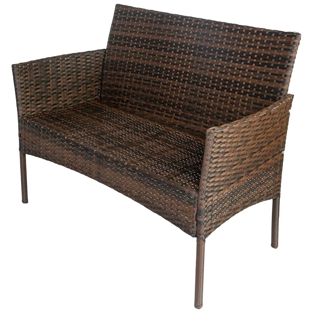 Набор мебели Доминика SFS003, стол + диван + 2 кресла, темно-коричневый