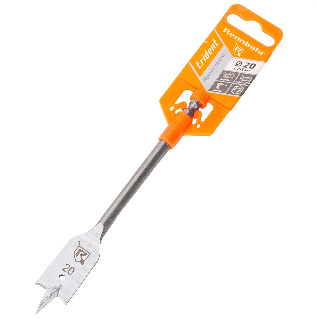 Сверло по дереву Rennbohr, перовое, 20х152мм