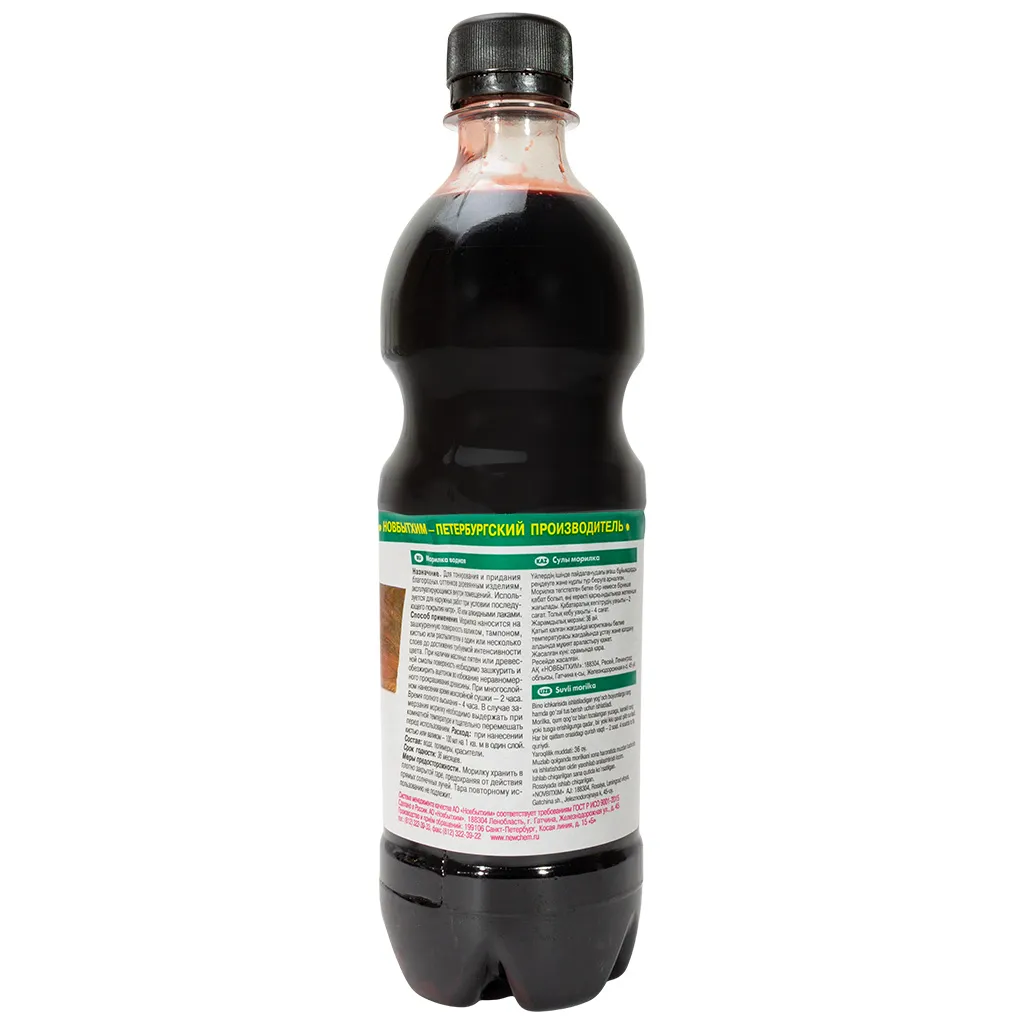 Морилка водная Новбытхим, влагостойкая, Махагон, 0.5 л