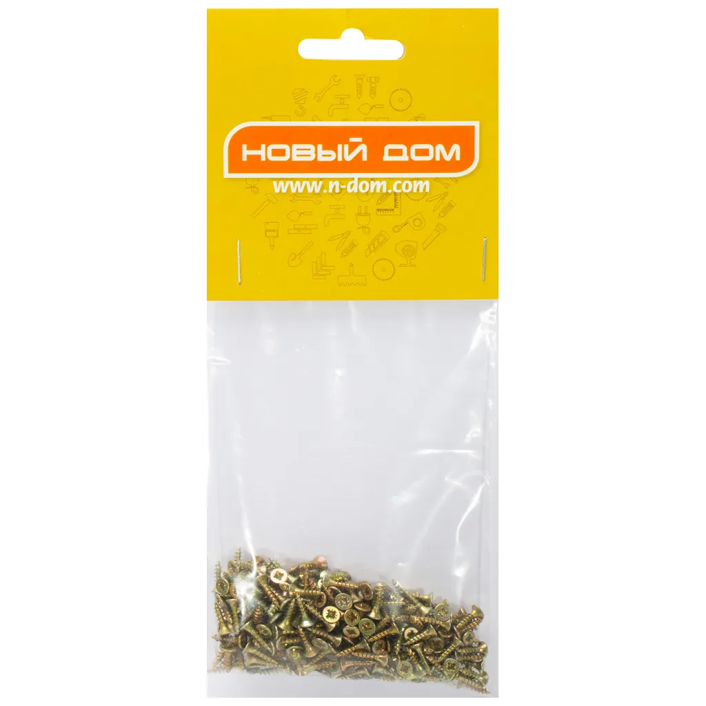 Шуруп универсальный, 2.5 х 10, желтый, 200 шт/упак