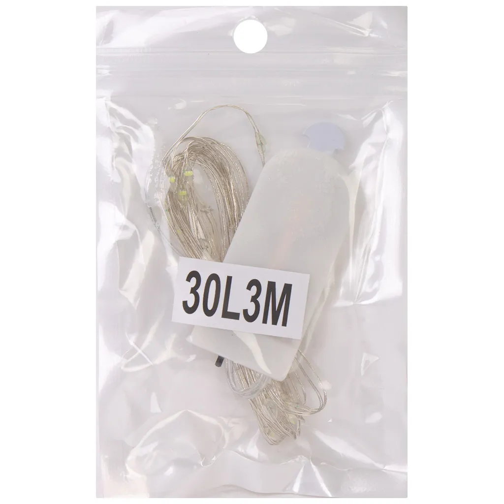 Электрогирлянда на батарейках Роса, 3м, холодный свет