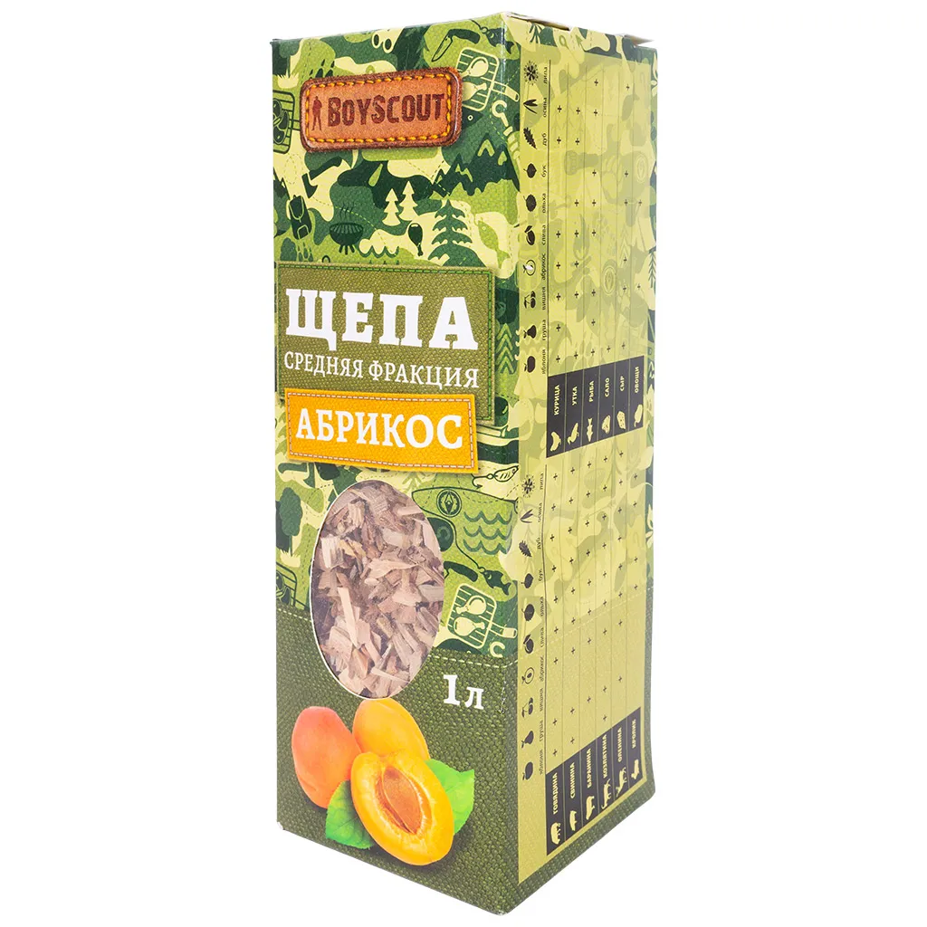 Щепа Boyscout, для копчения, абрикос, 1л