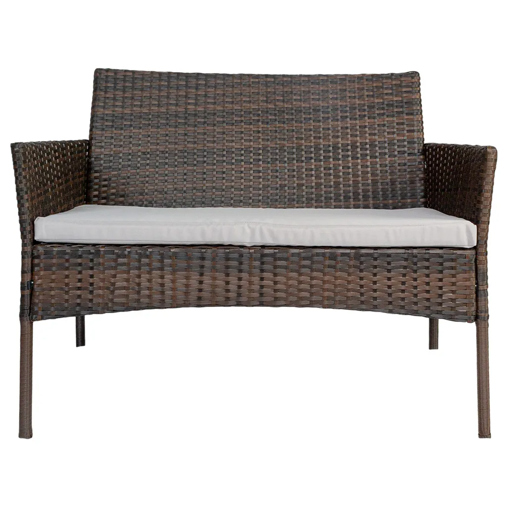 Набор мебели Доминика SFS003, стол + диван + 2 кресла, темно-коричневый