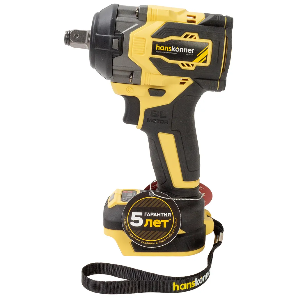 Гайковерт бесщеточный, ударный Hanskonner HCD20600BL, 18В
