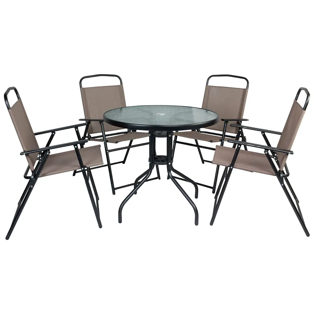 Набор садовой мебели Ялта WR2119, стол-зонт + 4 стула, бежевый