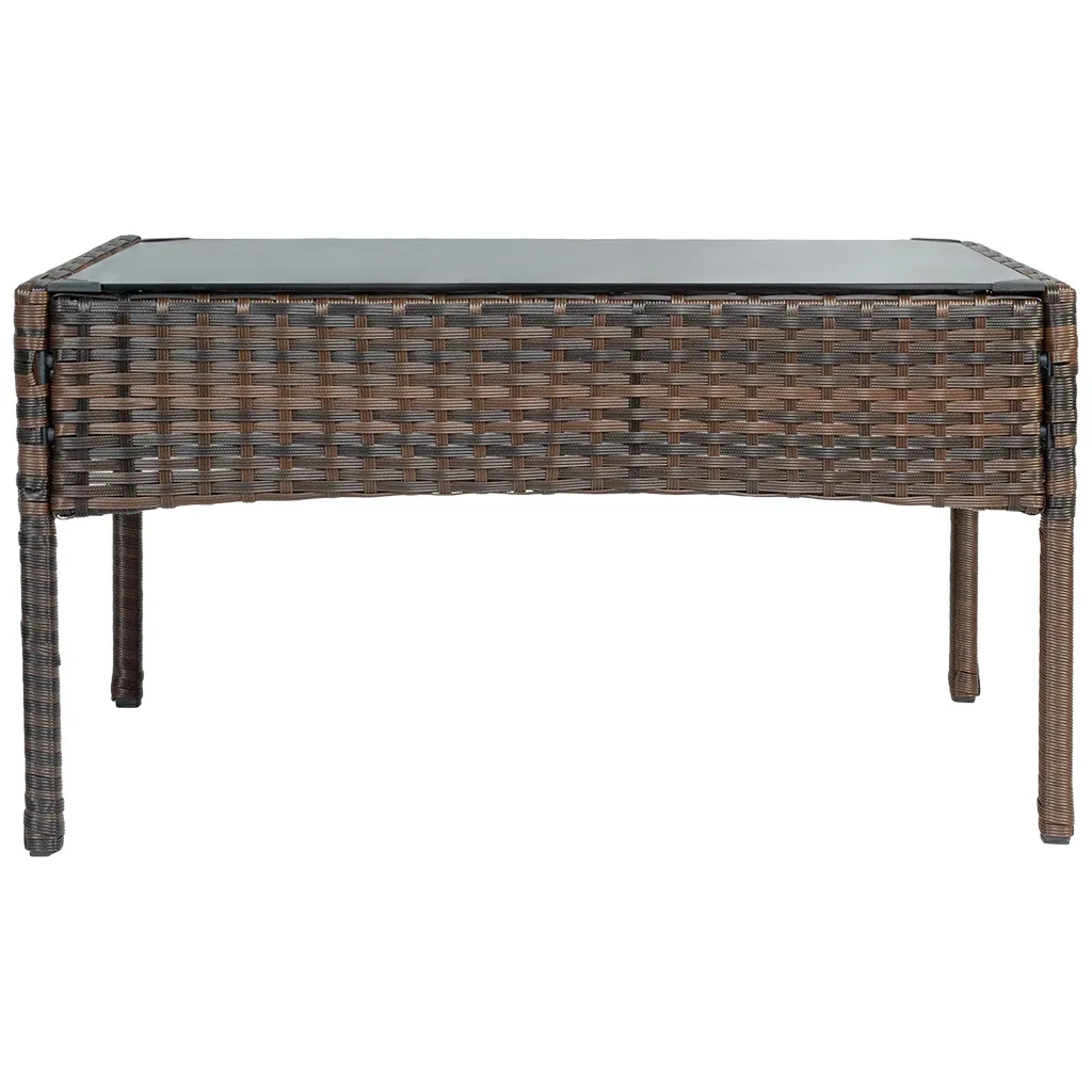 Набор мебели Доминика SFS003, стол + диван + 2 кресла, темно-коричневый