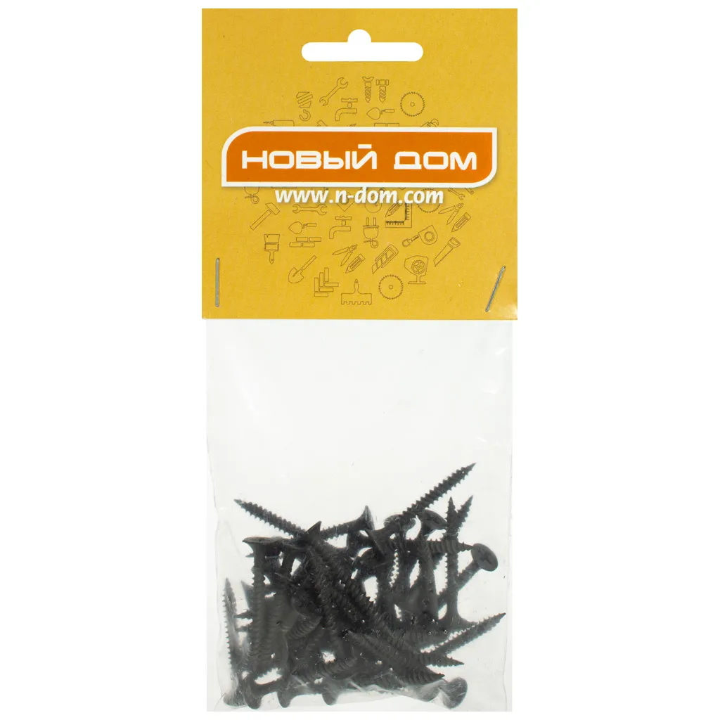 Саморез ГМ 3.5 х 35, оксидированный, частая резьба, пакет 50 шт/упак