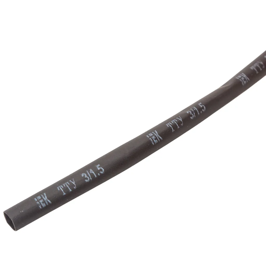 Термоусадочная трубка ИЭК ТТУ нг-LS, 3/1.5мм, черная, 2м/уп.