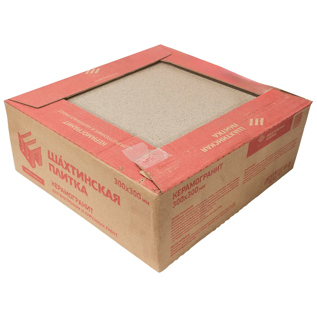 Керамогранит, Шахтинская плитка Техногрес, светло-серый, 300 х 300мм