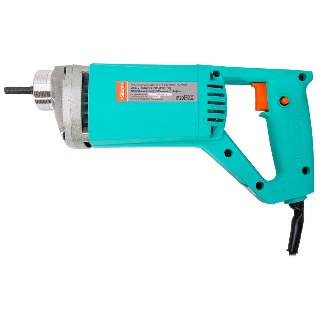 Вибратор глубинный Sturm! для бетона CV71101, 1000Вт