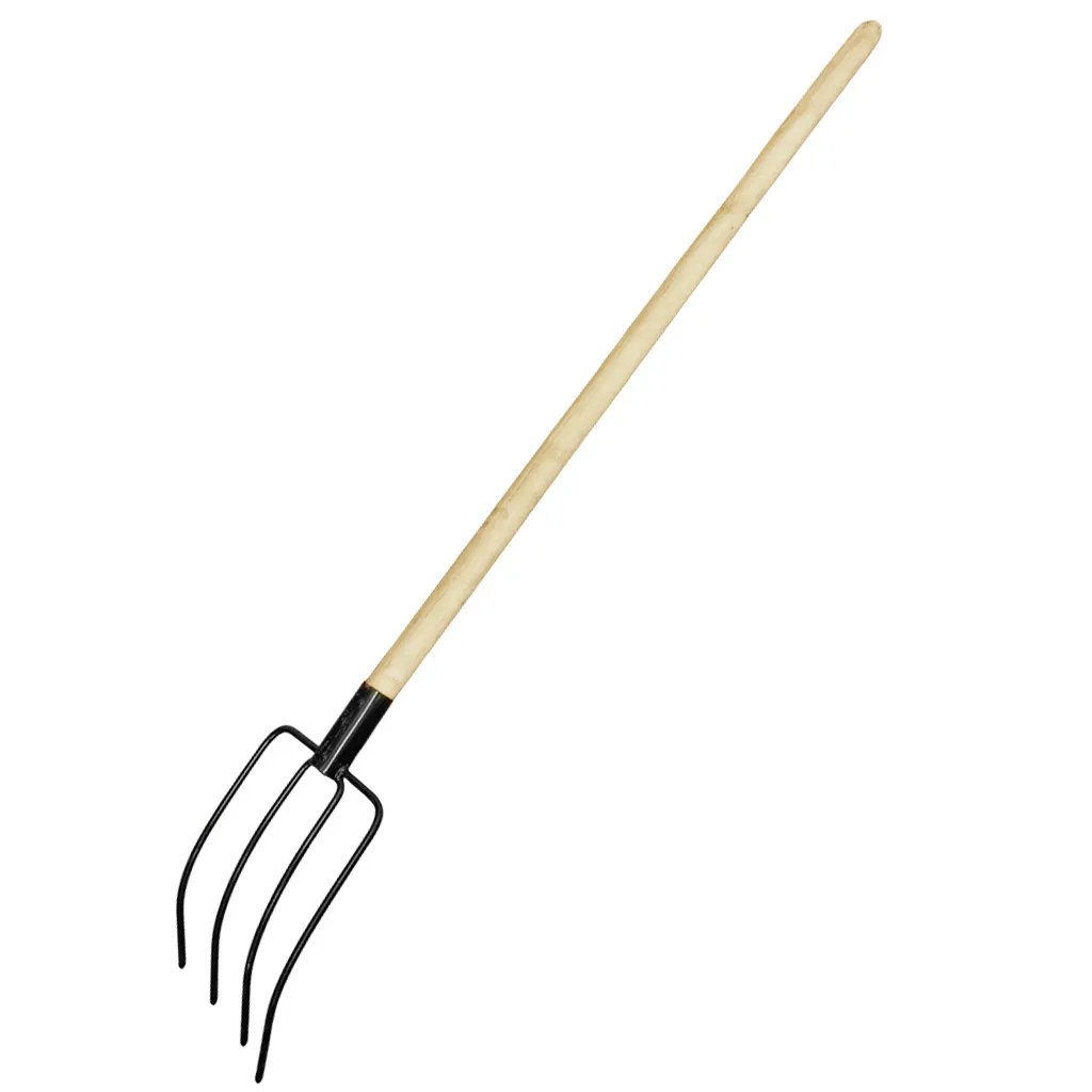 Вилы сенные Сибртех, с деревянным черенком, 4-х рогие
