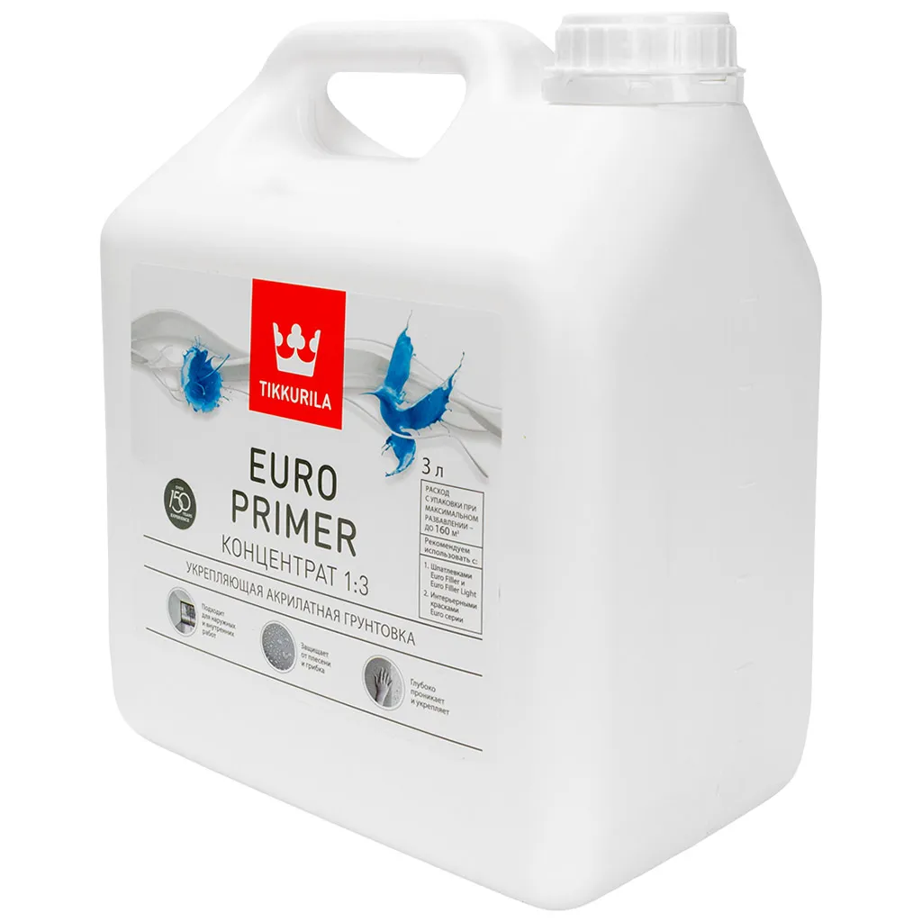Грунтовка Tikkurila Euro Primer, концентрат 1:3, 3л
