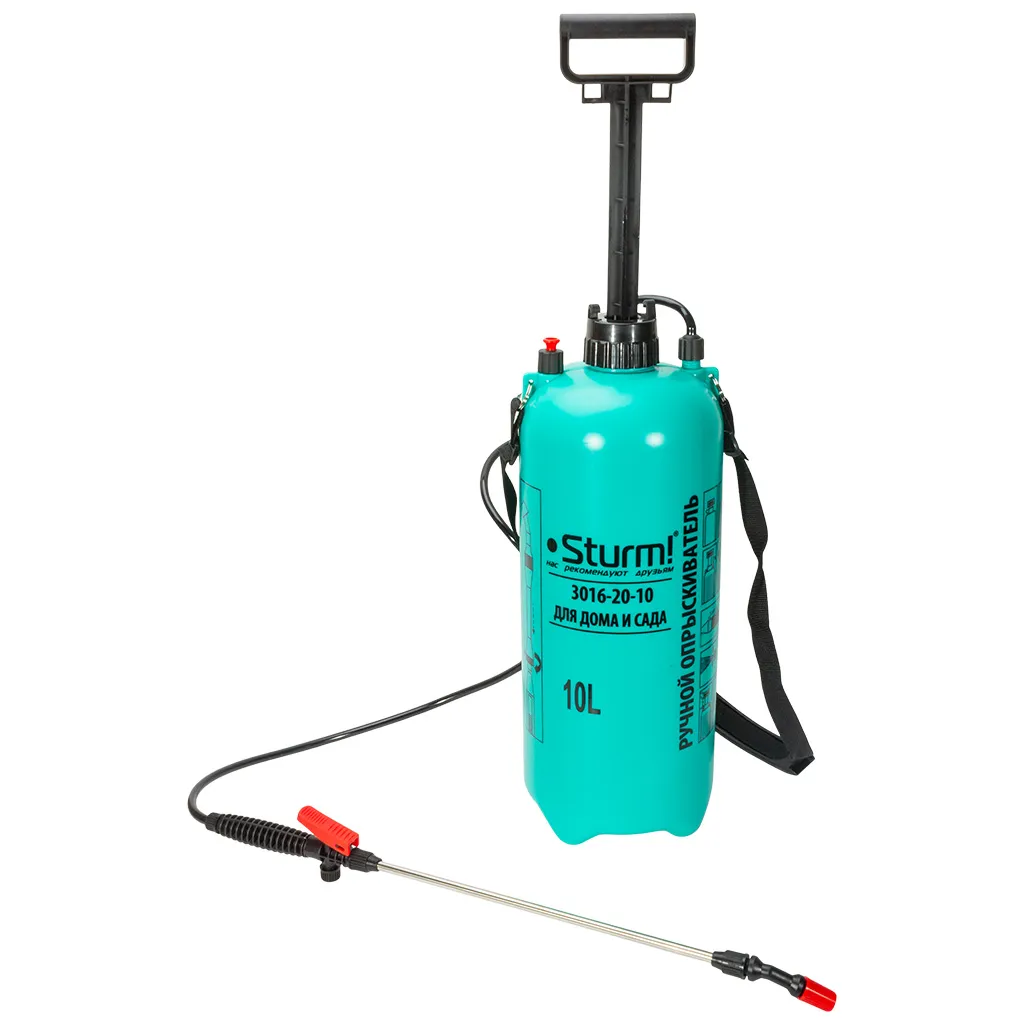 Опрыскиватель ручной Sturm! 3016-20-10, с помповым насосом и шлангом, 10л