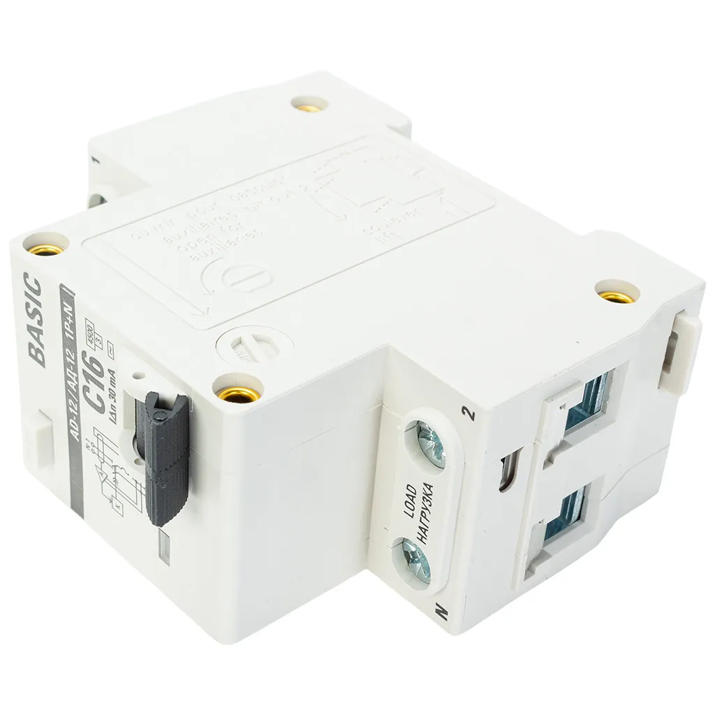 Дифференциальный автоматический выключатель АД-12 EKF, 2 полюсный, 16А 30мА  АС