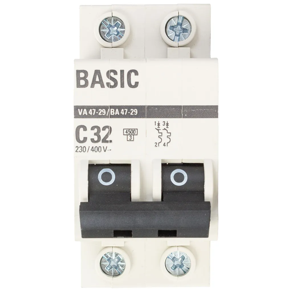Выключатель автоматический ВА47-29 EKF, 2 полюсный, 32А С 4.5кА