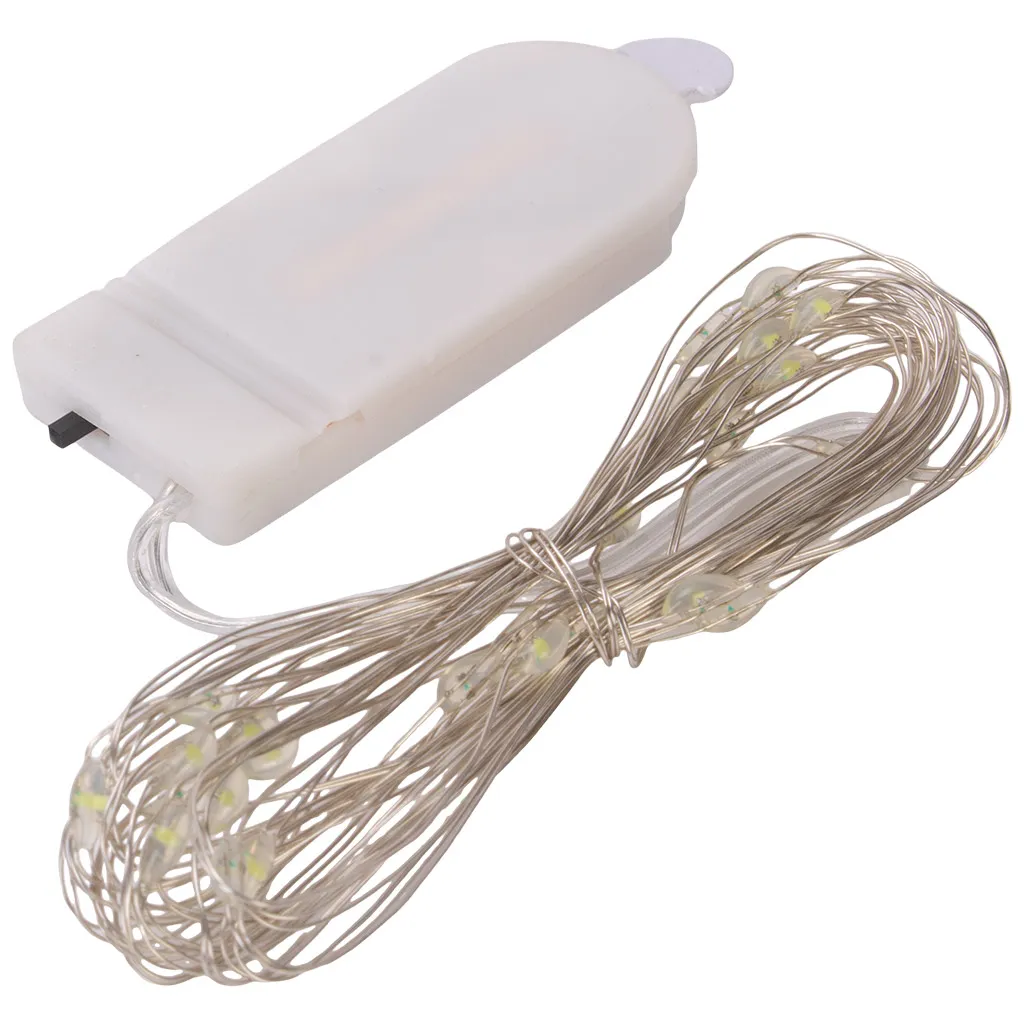 Электрогирлянда на батарейках Роса, 3м, холодный свет