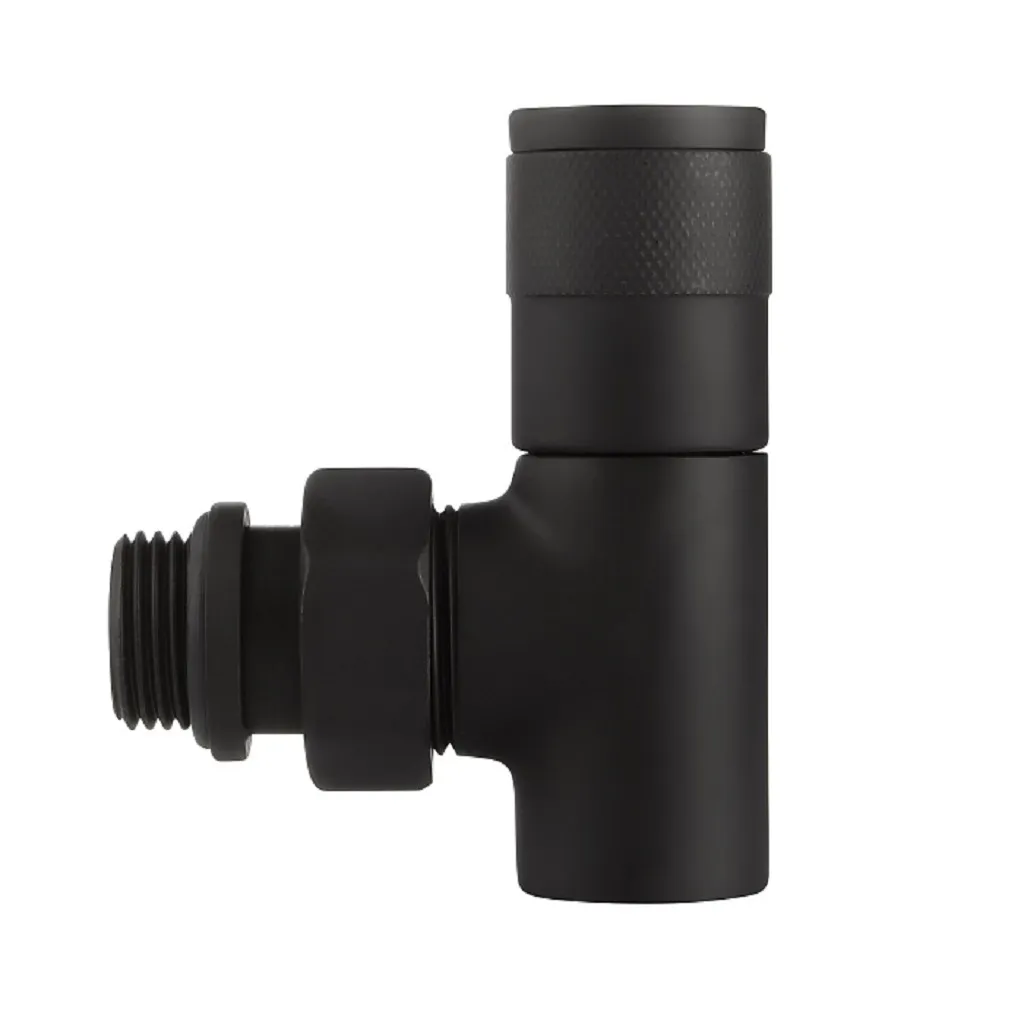 Набор дизайн-вентелей Royal Thermo Piano, черный, угловой, 1/2