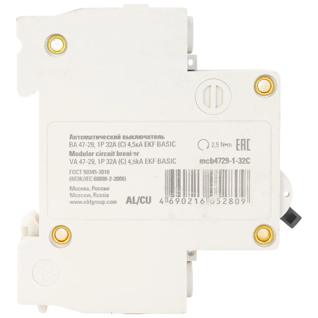 Выключатель автоматический ВА47-29 EKF, 1 полюсный, 32А С 4.5кА
