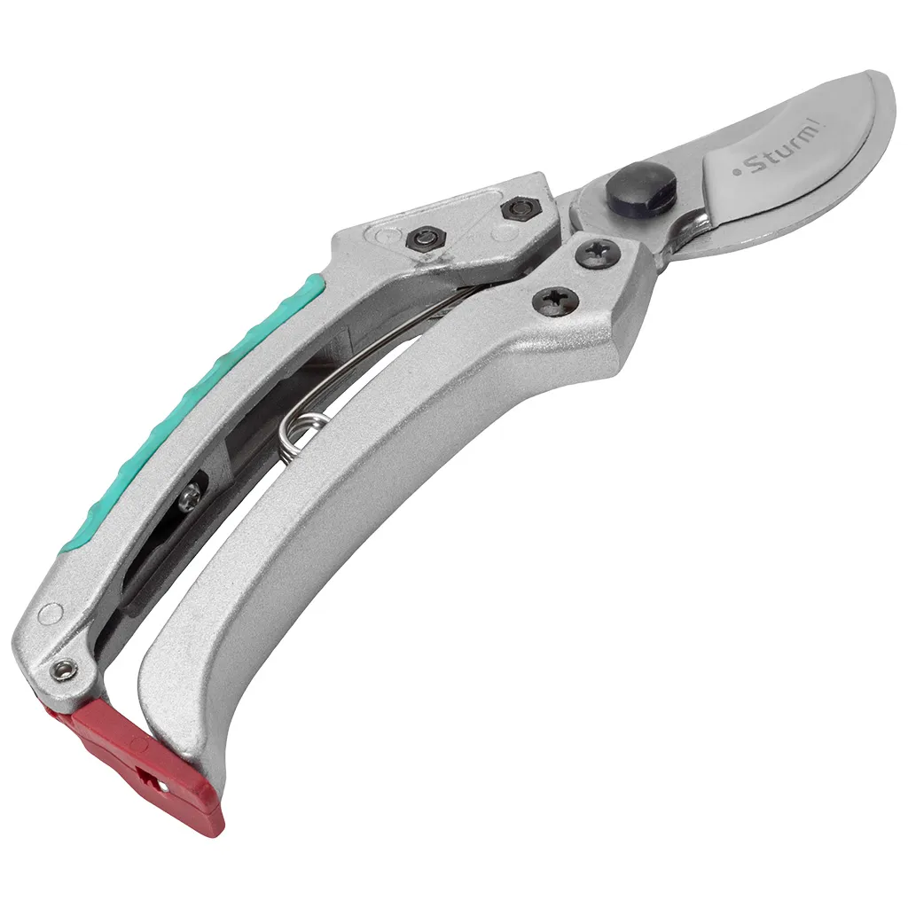 Ручной секатор Sturm! 3012-04-01, алюминиевая ручка,  лезвие SK5, 205мм