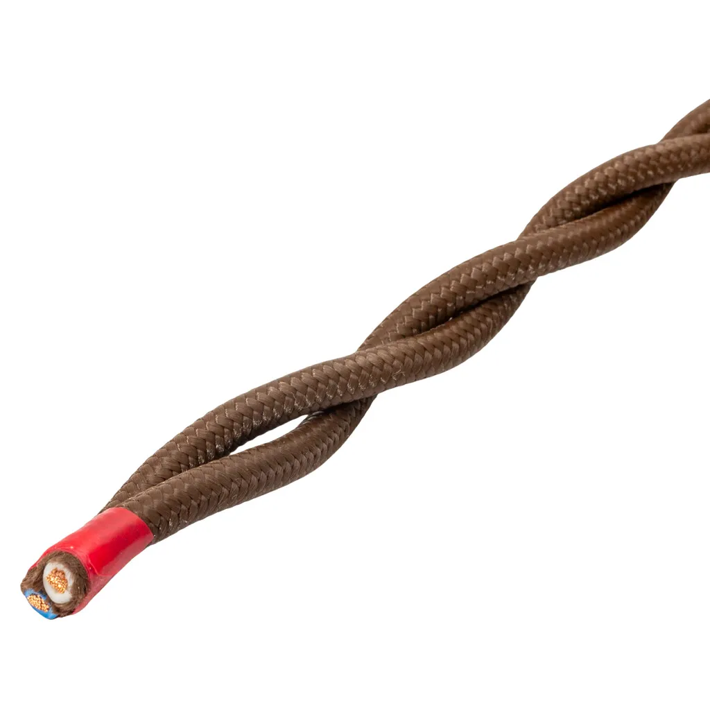 Провод витой RetroElectro 2x2.5мм, коричневый, плетеный, 20м
