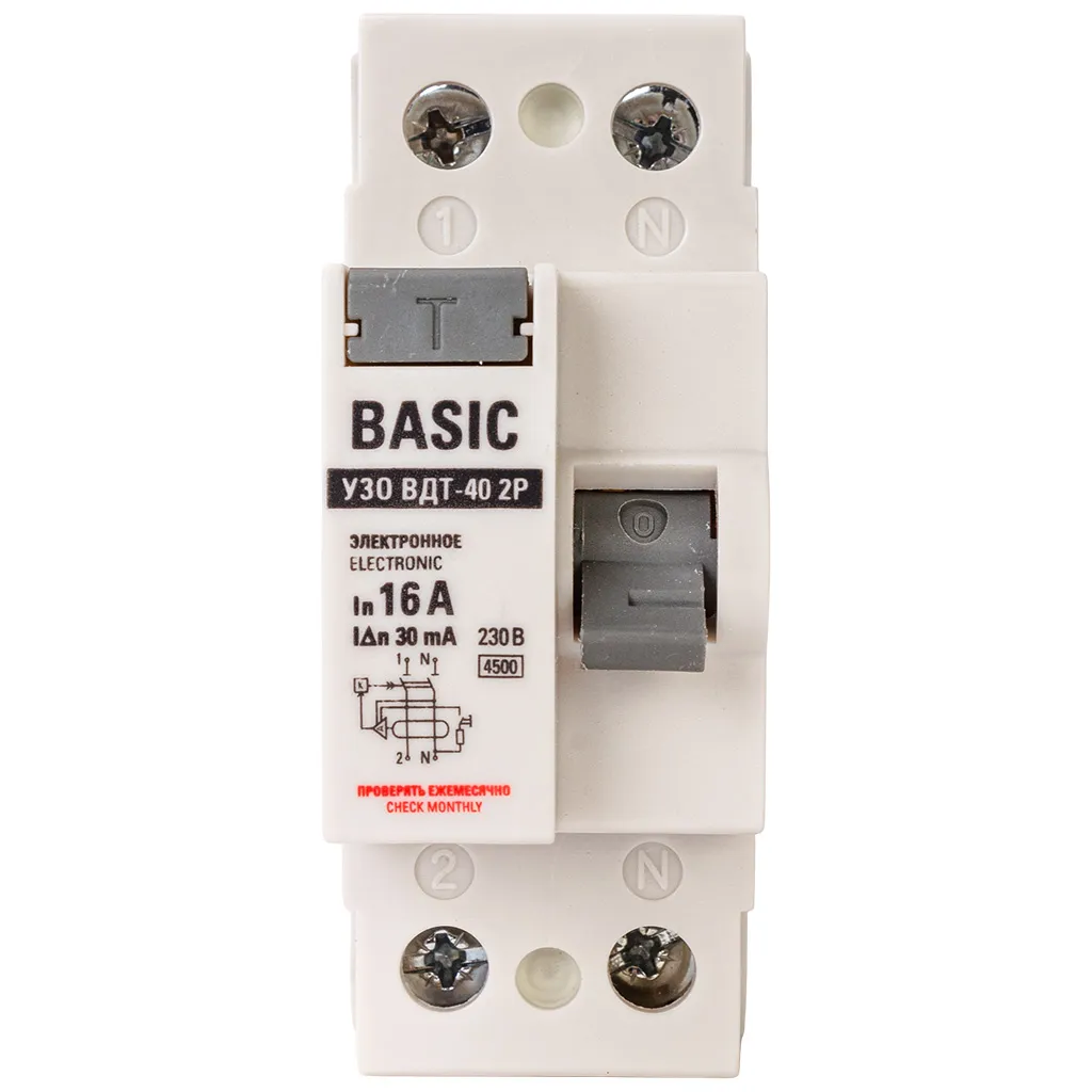 Устройство защитного отключения ВДТ EKF, 2 полюсный, 16А 30мА АC