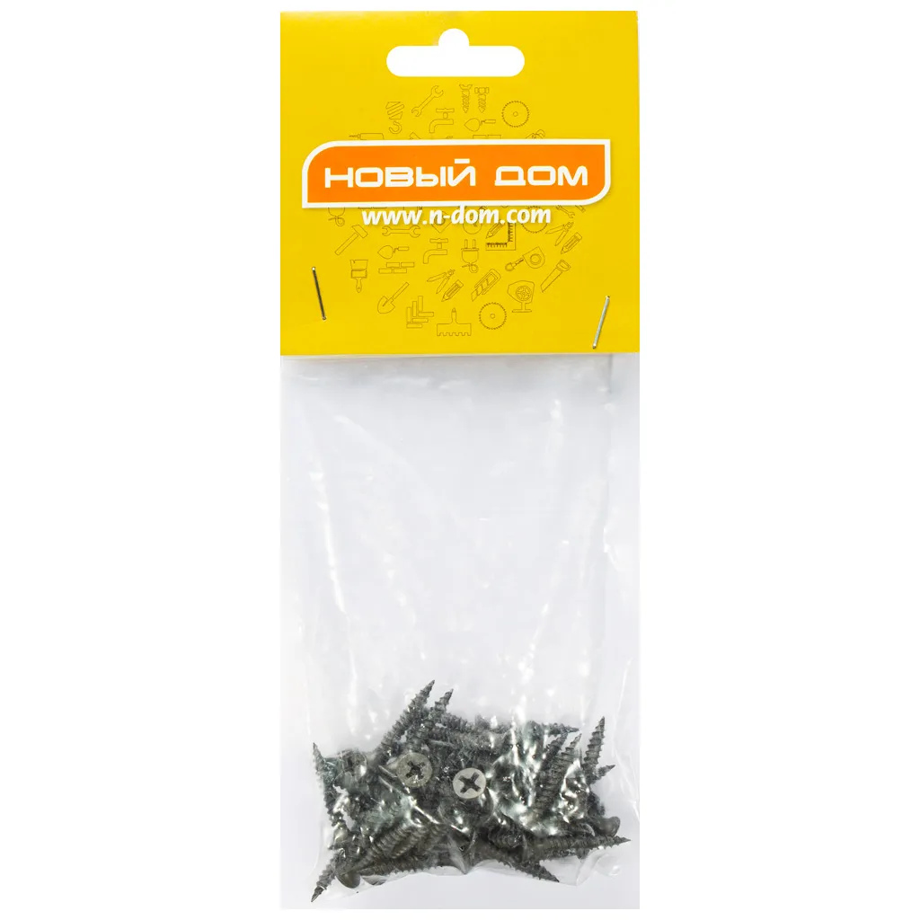 Саморез ГМ 3.5 х 25, оксидированный, частая резьба, пакет  50 шт/упак