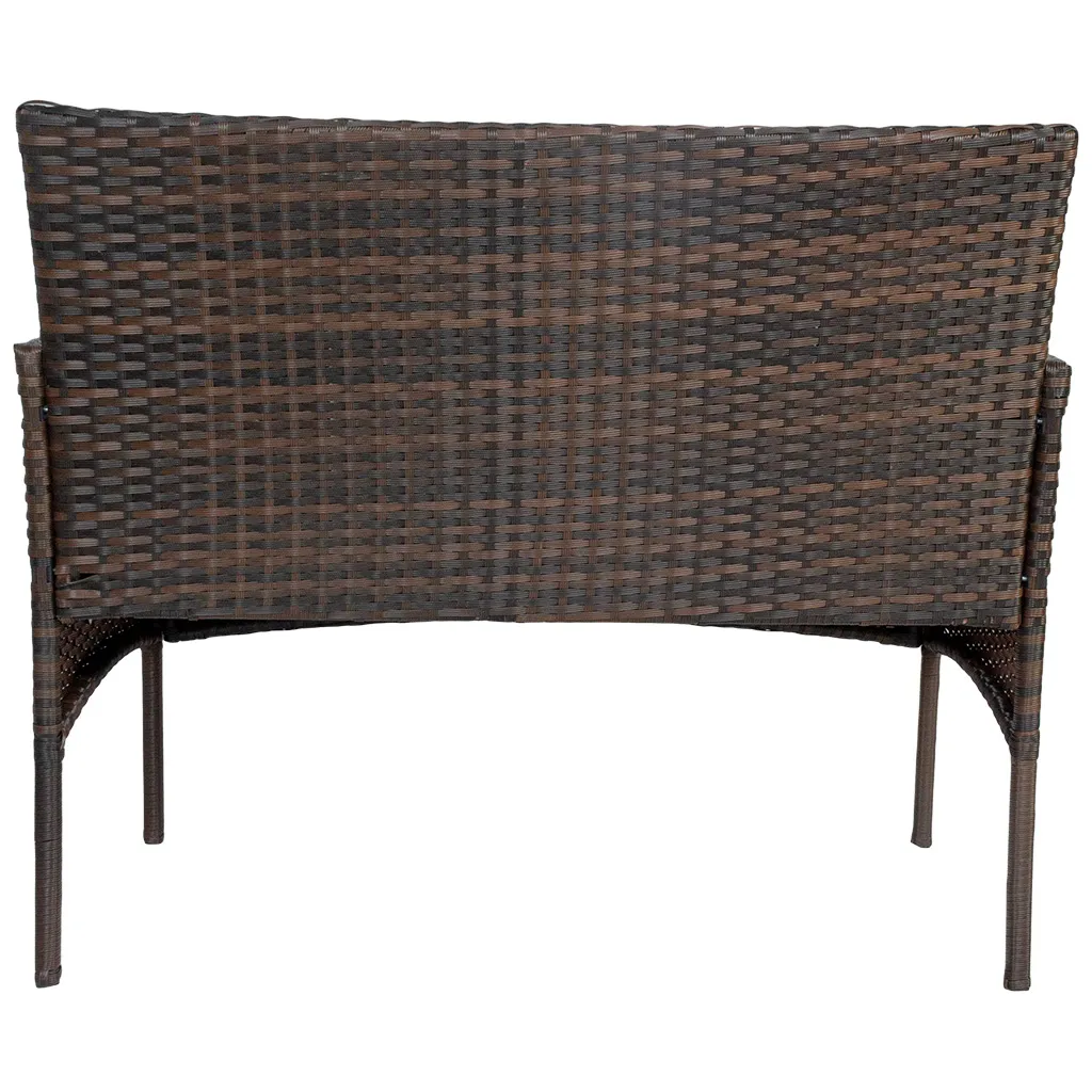 Набор мебели Доминика SFS003, стол + диван + 2 кресла, темно-коричневый