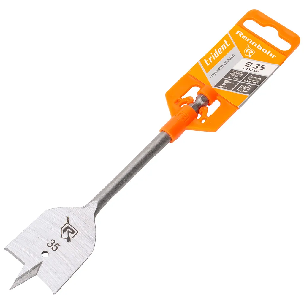 Сверло по дереву Rennbohr, перовое, 35х152мм