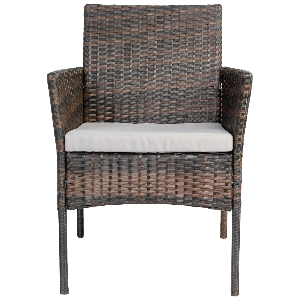 Набор мебели Доминика SFS003, стол + диван + 2 кресла, темно-коричневый