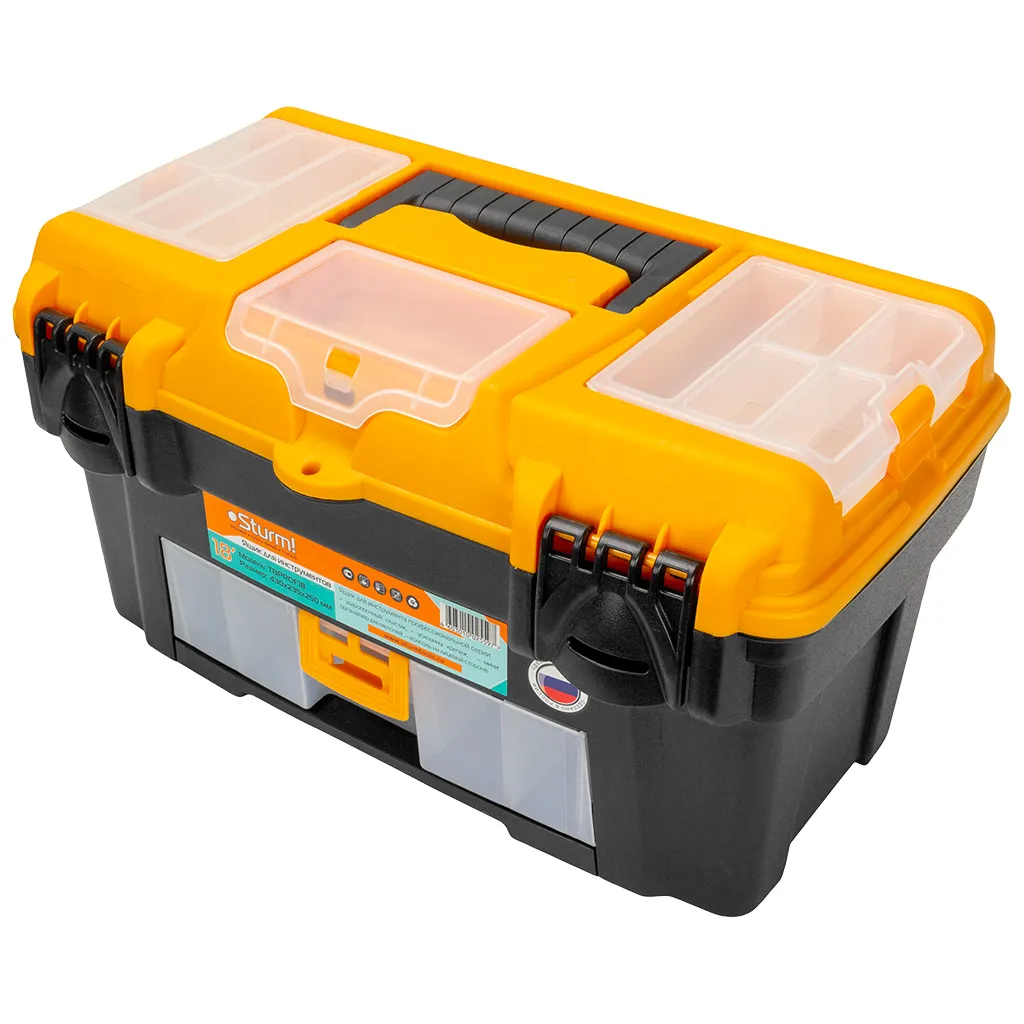 Ящик для инструментов Sturm!, пластиковый, 430х235х250мм.