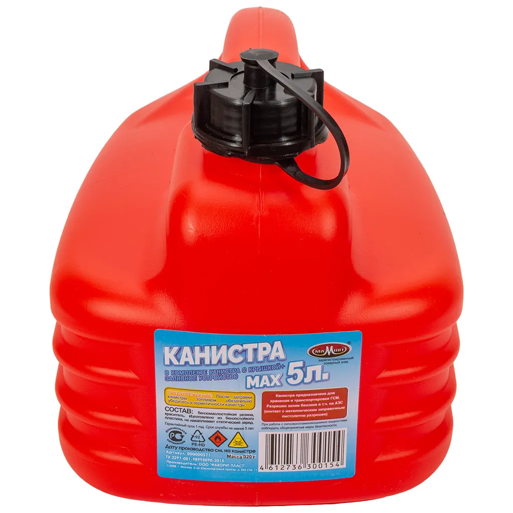 Канистра Мамонт, для ГСМ, пластик, 5л