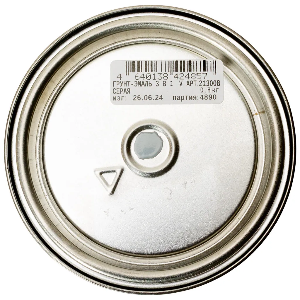 Грунт-эмаль "V" по ржавчине 3в1, серая, 0,8кг