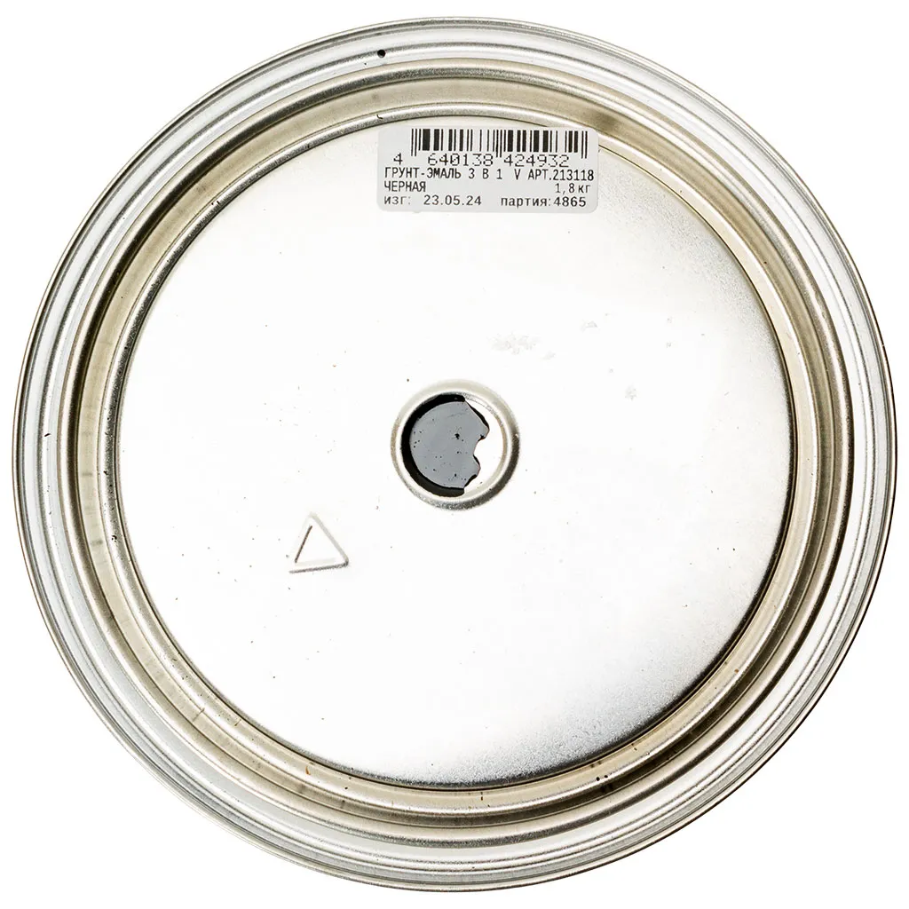 Грунт-эмаль "V" по ржавчине 3в1, черная, 1,8кг